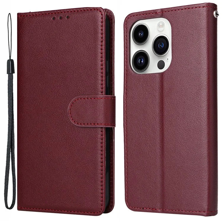 For iPhone 14 Pro Case Anti-fall PU Leather Stand Flip Phone Cover with Magnetic Clasp