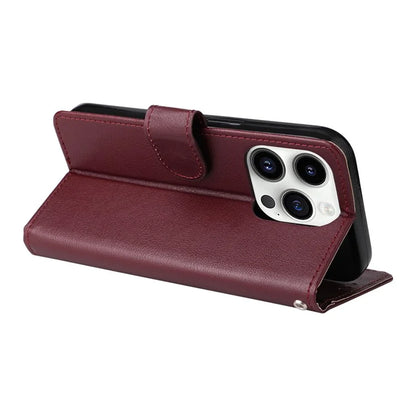 For iPhone 14 Pro Case Anti-fall PU Leather Stand Flip Phone Cover with Magnetic Clasp