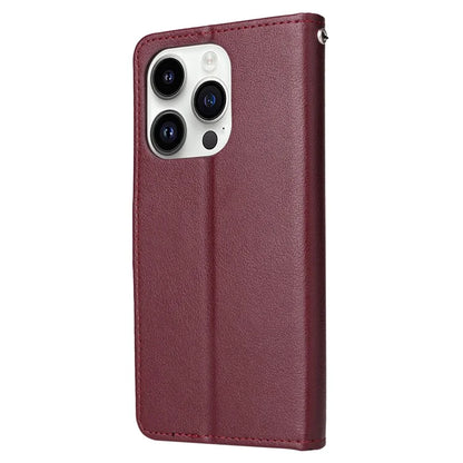 For iPhone 14 Pro Case Anti-fall PU Leather Stand Flip Phone Cover with Magnetic Clasp