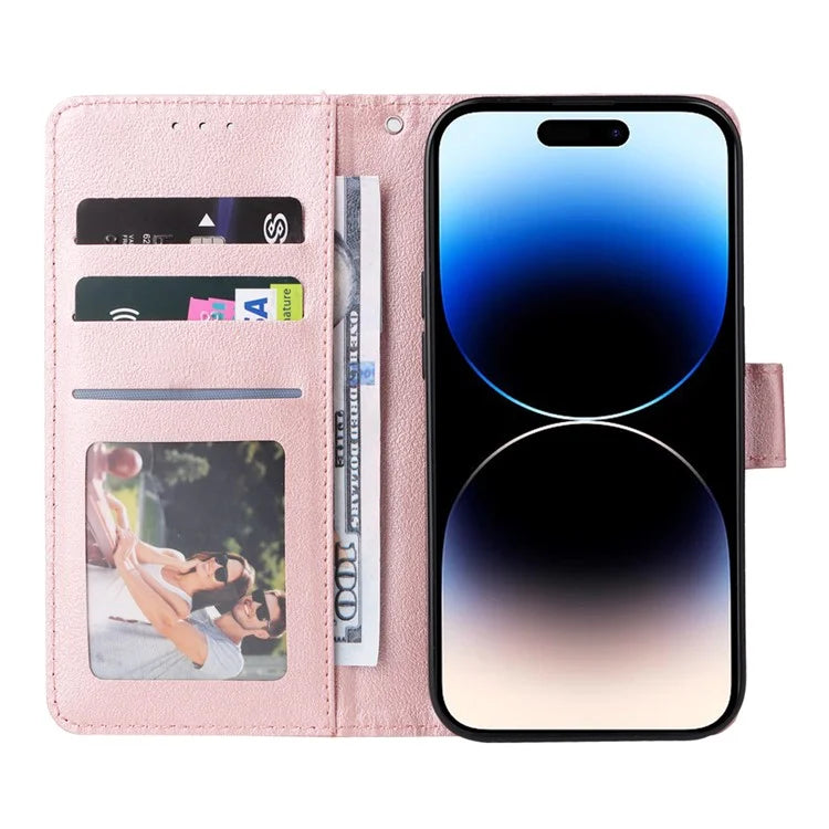 For iPhone 14 Pro Case Anti-fall PU Leather Stand Flip Phone Cover with Magnetic Clasp