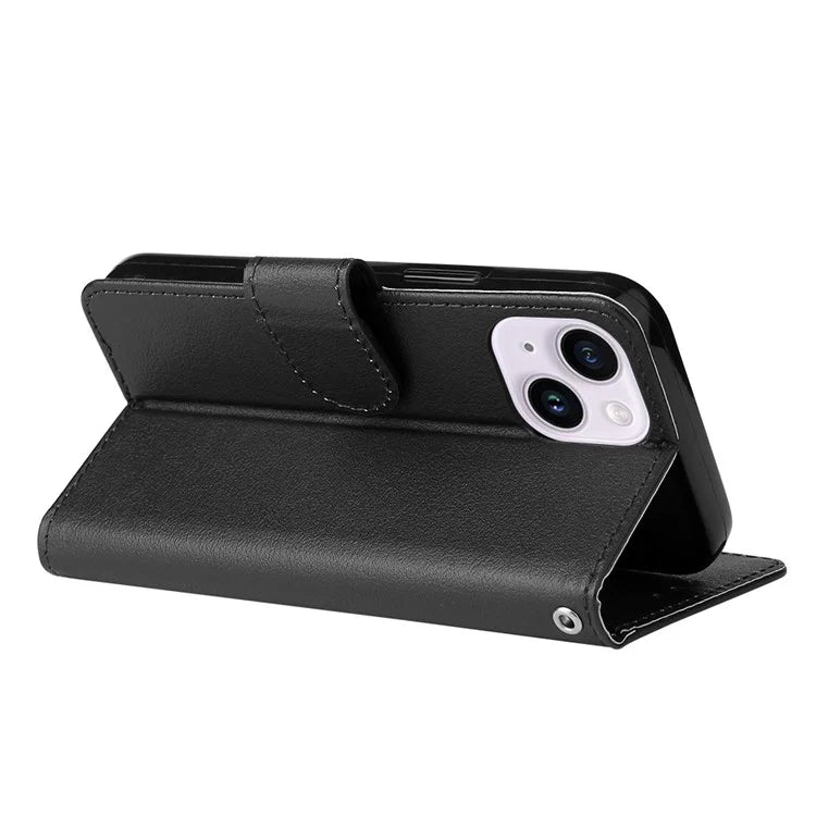 For iPhone 14 Protective Case Anti-Drop PU Leather Wallet Phone Cover