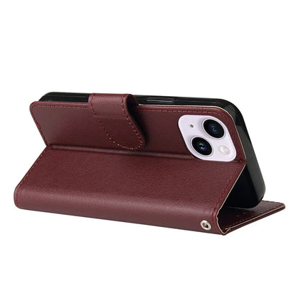 For iPhone 14 Protective Case Anti-Drop PU Leather Wallet Phone Cover