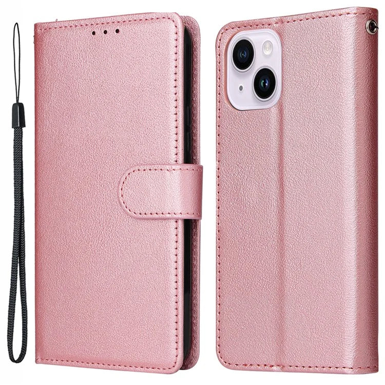 For iPhone 14 Protective Case Anti-Drop PU Leather Wallet Phone Cover