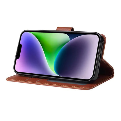 For iPhone 14 Protective Case Anti-Drop PU Leather Wallet Phone Cover