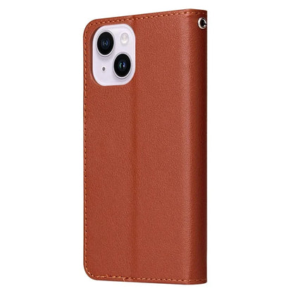 For iPhone 14 Protective Case Anti-Drop PU Leather Wallet Phone Cover