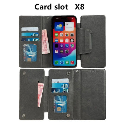 For iPhone 15 Pro Case PU Leather Detachable Folio Wallet Phone Cover