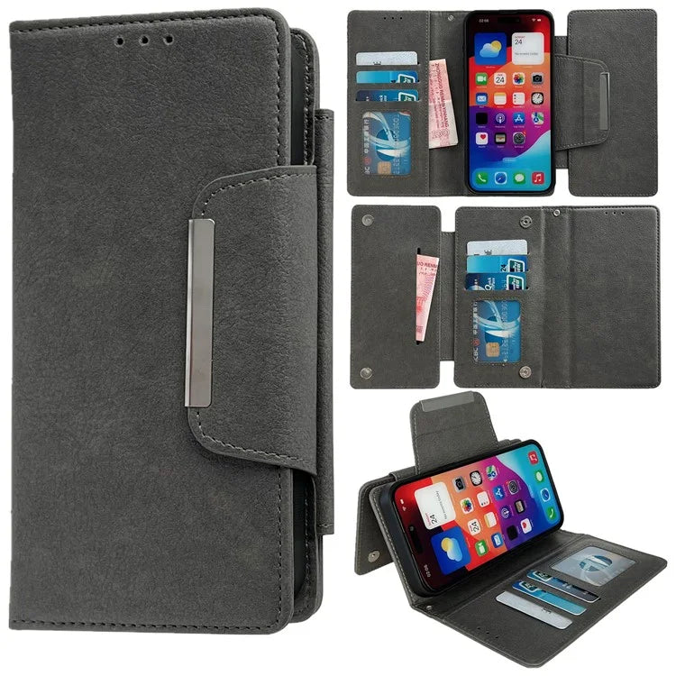 For iPhone 14 Pro Wallet Case Anti-Drop Detachable Leather Phone Cover
