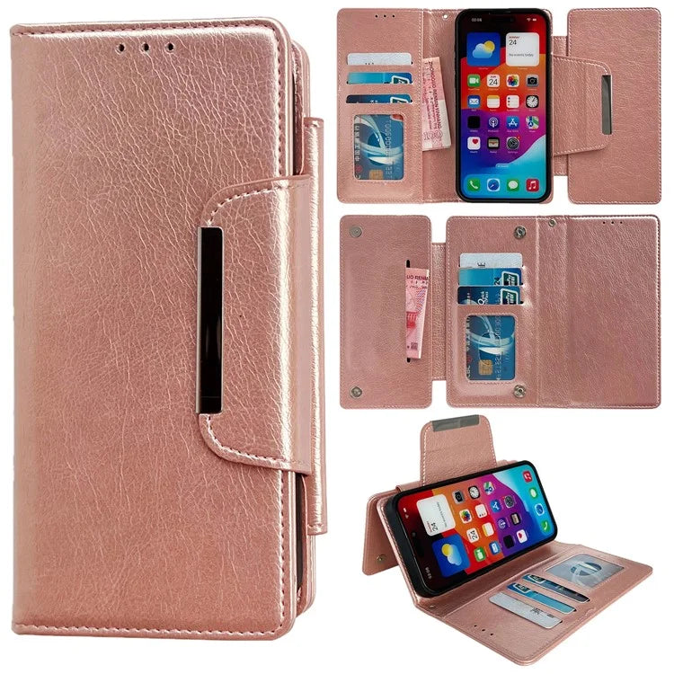 For iPhone 14 Pro Wallet Case Anti-Drop Detachable Leather Phone Cover