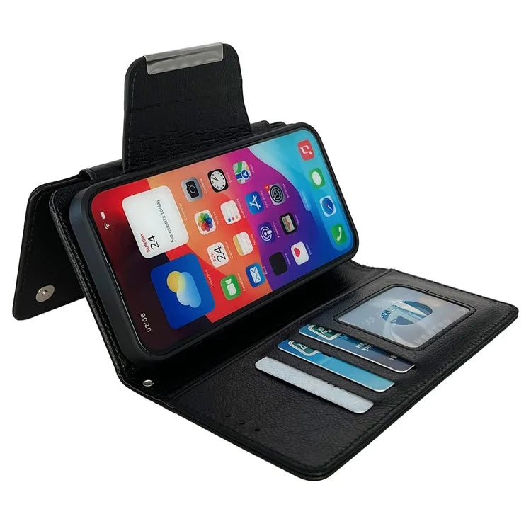 For iPhone 13 Pro Max 6.7 inch Case Detachable Wallet PU Leather+TPU Phone Cover