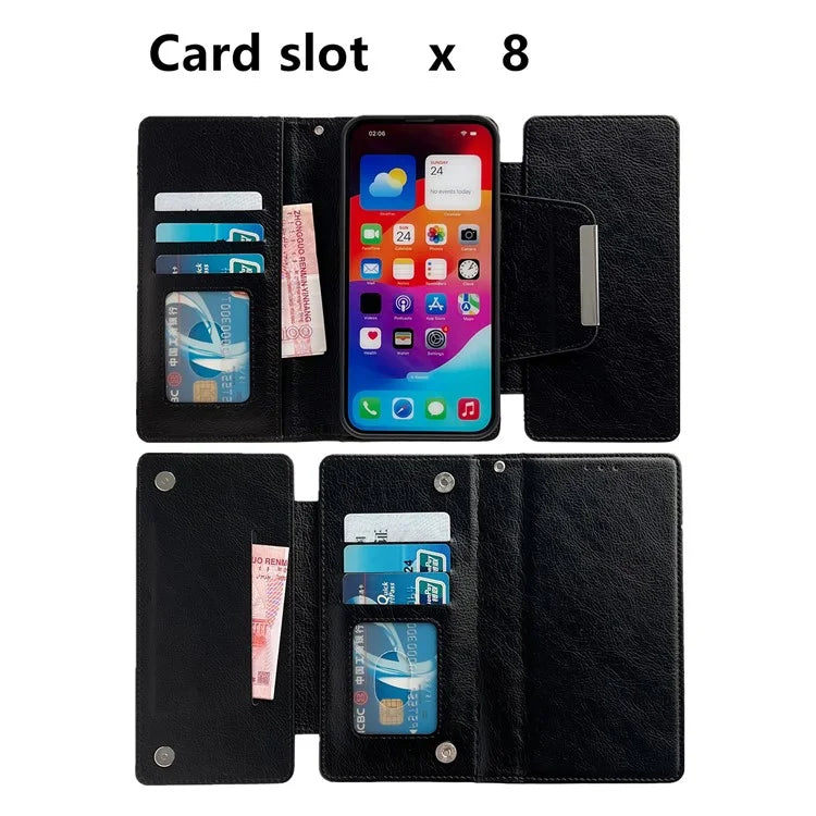 For iPhone 13 Pro Max 6.7 inch Case Detachable Wallet PU Leather+TPU Phone Cover