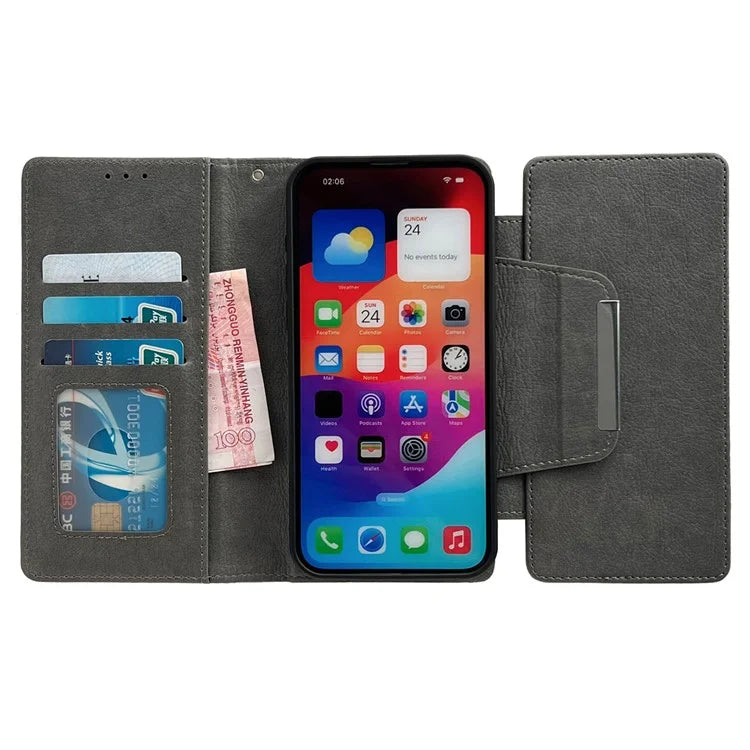 For iPhone 13 Pro Max 6.7 inch Case Detachable Wallet PU Leather+TPU Phone Cover