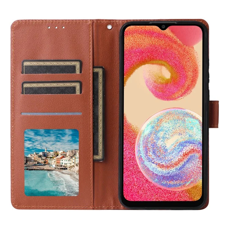 For Samsung Galaxy A04e 4G / F04 4G / M04 4G Case 3 Card Holders PU Leather Phone Stand Cover