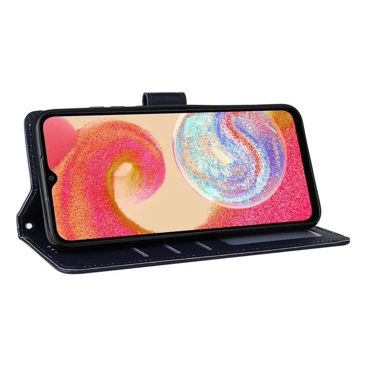 For Samsung Galaxy A04e 4G / F04 4G / M04 4G Case 3 Card Holders PU Leather Phone Stand Cover