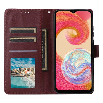 For Samsung Galaxy A04e 4G / F04 4G / M04 4G Case 3 Card Holders PU Leather Phone Stand Cover