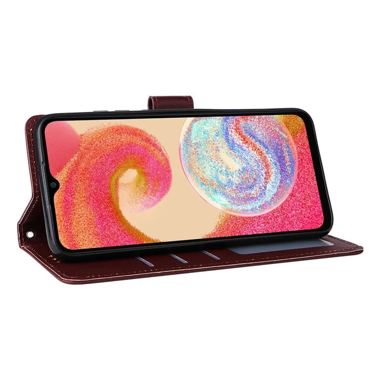 For Samsung Galaxy A04e 4G / F04 4G / M04 4G Case 3 Card Holders PU Leather Phone Stand Cover