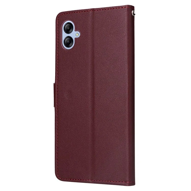 For Samsung Galaxy A04e 4G / F04 4G / M04 4G Case 3 Card Holders PU Leather Phone Stand Cover