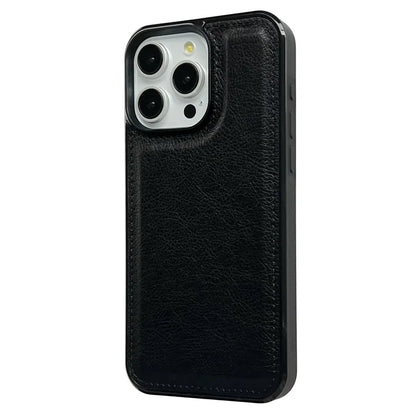 For iPhone 13 Pro Max Case Calf Texture Leather Coated TPU Slim Back Cover