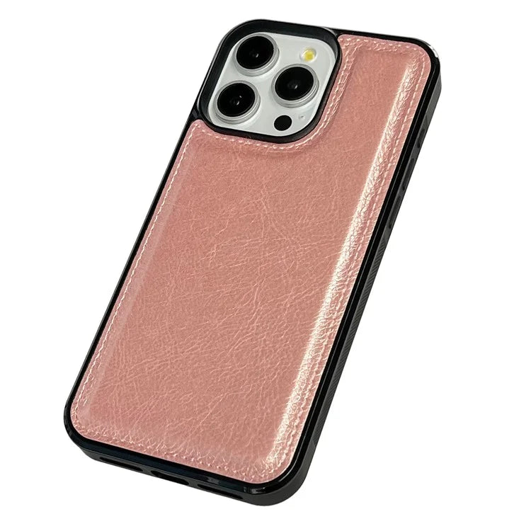 For iPhone 13 Pro Max Case Calf Texture Leather Coated TPU Slim Back Cover