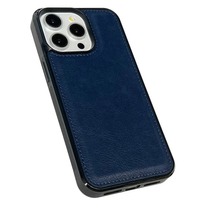 For iPhone 13 Pro Max Case Calf Texture Leather Coated TPU Slim Back Cover