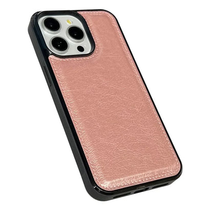 For iPhone 15 Pro Case Calf Texture TPU+Leather Bump Proof Smart Phone Shell