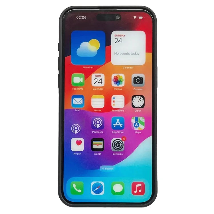 For iPhone 15 Pro Case Calf Texture TPU+Leather Bump Proof Smart Phone Shell