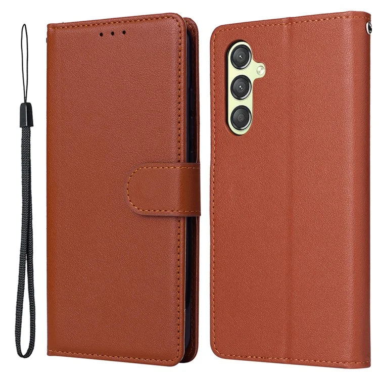 For Samsung Galaxy A24 4G (162.1 x 77.6 x 8.3mm) Case PU Leather Folio Stand View Phone Cover