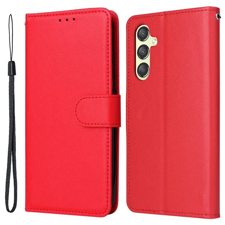 For Samsung Galaxy A24 4G (162.1 x 77.6 x 8.3mm) Case PU Leather Folio Stand View Phone Cover