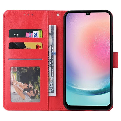For Samsung Galaxy A24 4G (162.1 x 77.6 x 8.3mm) Case PU Leather Folio Stand View Phone Cover
