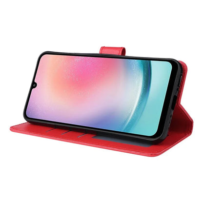 For Samsung Galaxy A24 4G (162.1 x 77.6 x 8.3mm) Case PU Leather Folio Stand View Phone Cover