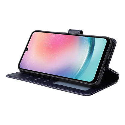 For Samsung Galaxy A24 4G (162.1 x 77.6 x 8.3mm) Case PU Leather Folio Stand View Phone Cover