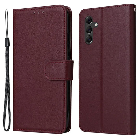 For Samsung Galaxy A14 5G Case Scratch-proof PU Leather Phone Stand Cover with 3 Card Holders