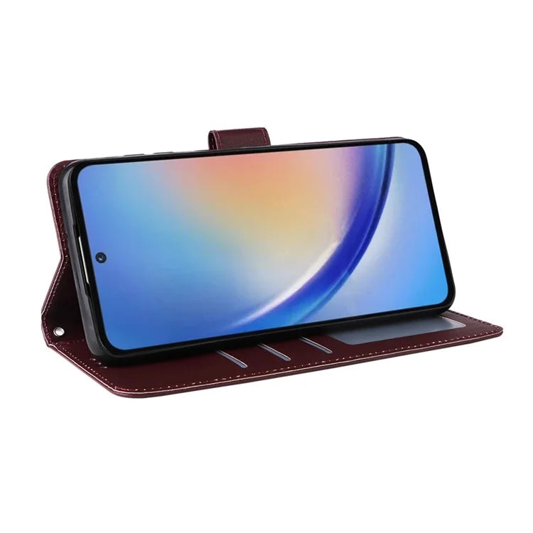 For Samsung Galaxy A35 5G Wallet Case Anti-Scratch PU Leather Flip Phone Cover