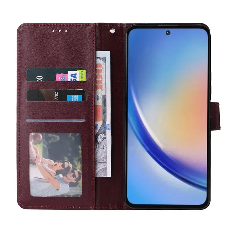 For Samsung Galaxy A35 5G Wallet Case Anti-Scratch PU Leather Flip Phone Cover