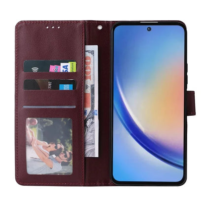 For Samsung Galaxy A35 5G Wallet Case Anti-Scratch PU Leather Flip Phone Cover