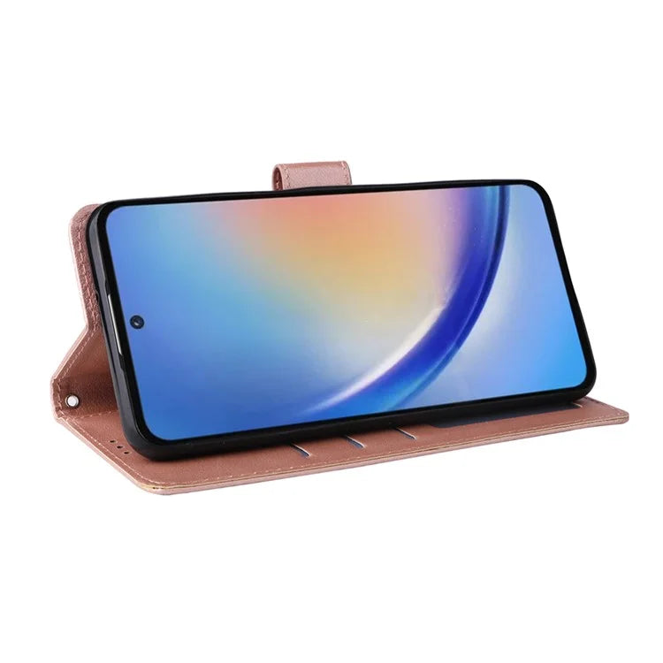 For Samsung Galaxy A35 5G Wallet Case Anti-Scratch PU Leather Flip Phone Cover
