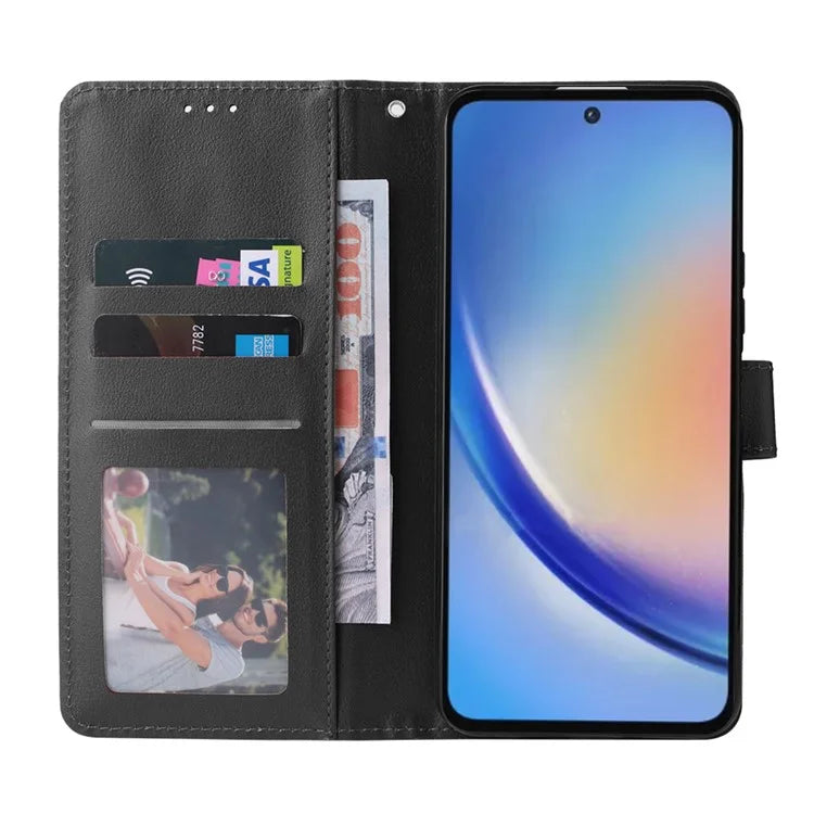 For Samsung Galaxy A35 5G Wallet Case Anti-Scratch PU Leather Flip Phone Cover