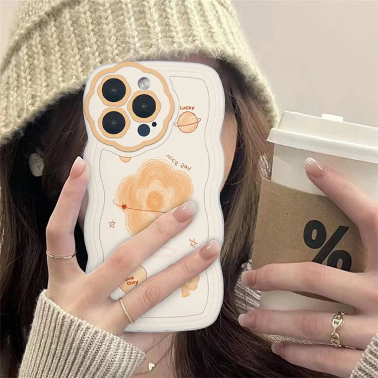 For iPhone 15 Pro Cover Precise Lens Cutouts Cartoon Pattern TPU Protective Phone Case