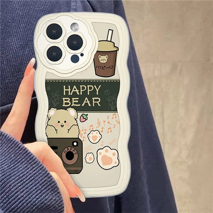 For iPhone 15 Pro Cover Precise Lens Cutouts Cartoon Pattern TPU Protective Phone Case