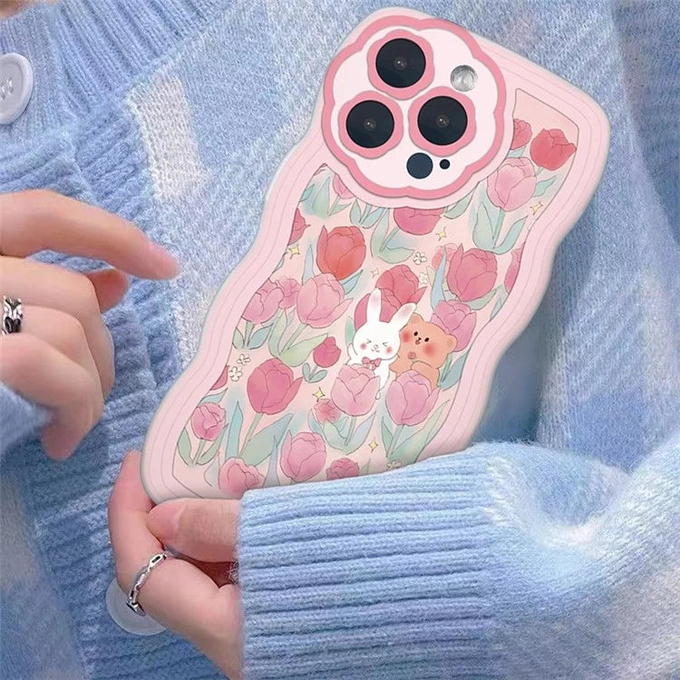 For iPhone 15 Pro Cover Precise Lens Cutouts Cartoon Pattern TPU Protective Phone Case