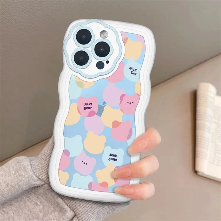For iPhone 15 Pro Cover Precise Lens Cutouts Cartoon Pattern TPU Protective Phone Case