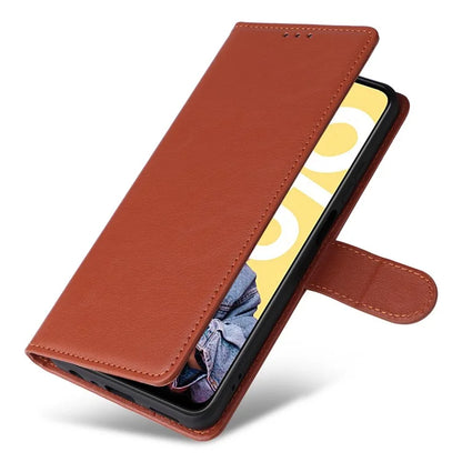 For Realme C55 Cell Phone Case PU Leather Viewing Stand Shell with 3 Card Holder