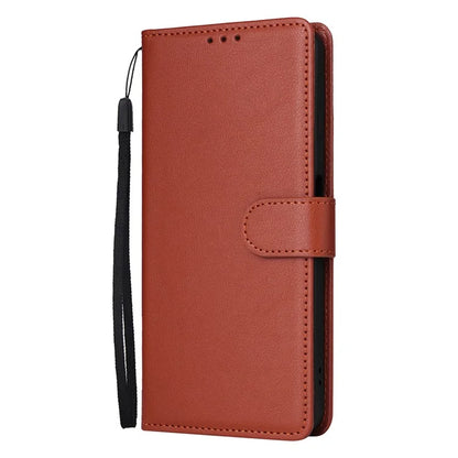 For Realme C55 Cell Phone Case PU Leather Viewing Stand Shell with 3 Card Holder