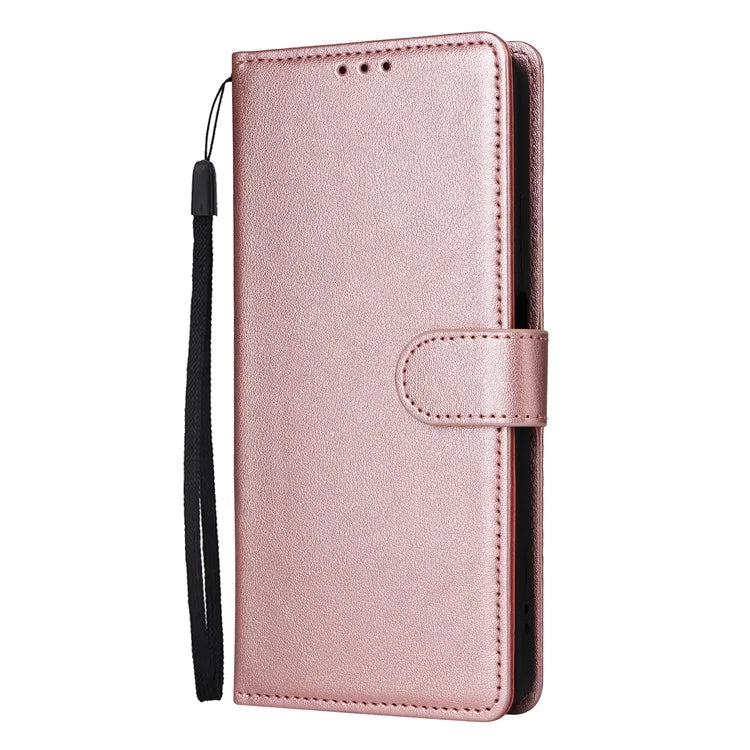 For Realme C55 Cell Phone Case PU Leather Viewing Stand Shell with 3 Card Holder