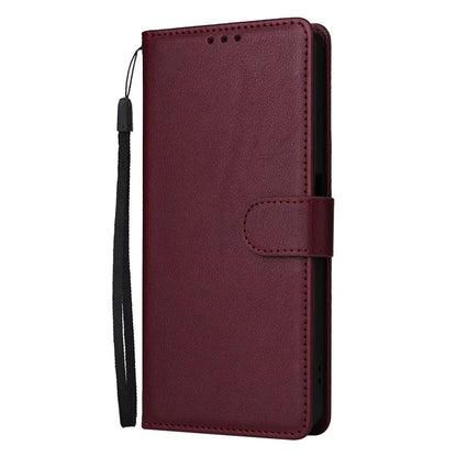 For Realme C55 Cell Phone Case PU Leather Viewing Stand Shell with 3 Card Holder