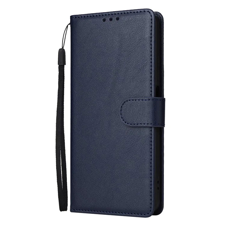 For Realme C55 Cell Phone Case PU Leather Viewing Stand Shell with 3 Card Holder