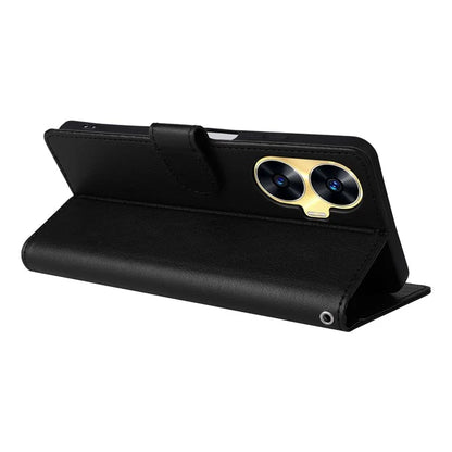 For Realme C55 Cell Phone Case PU Leather Viewing Stand Shell with 3 Card Holder
