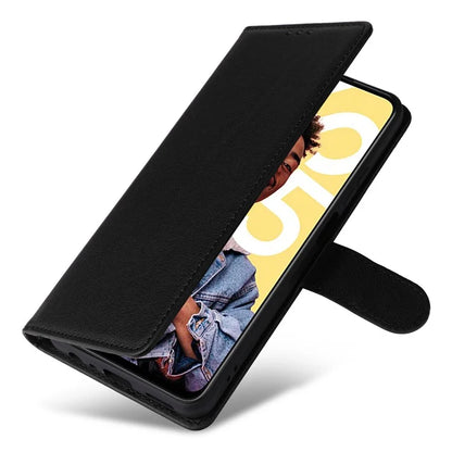 For Realme C55 Cell Phone Case PU Leather Viewing Stand Shell with 3 Card Holder