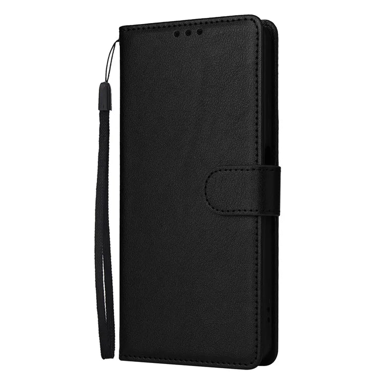 For Realme C55 Cell Phone Case PU Leather Viewing Stand Shell with 3 Card Holder