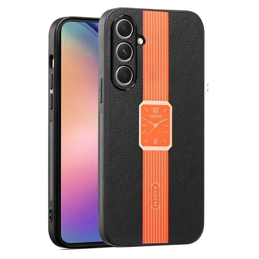 KADEM For Samsung Galaxy M55 5G / C55 5G / F55 5G Electroplating Case Leather+TPU+Acrylic Phone Cover