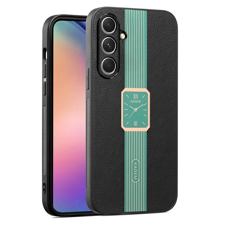 KADEM For Samsung Galaxy M55 5G / C55 5G / F55 5G Electroplating Case Leather+TPU+Acrylic Phone Cover